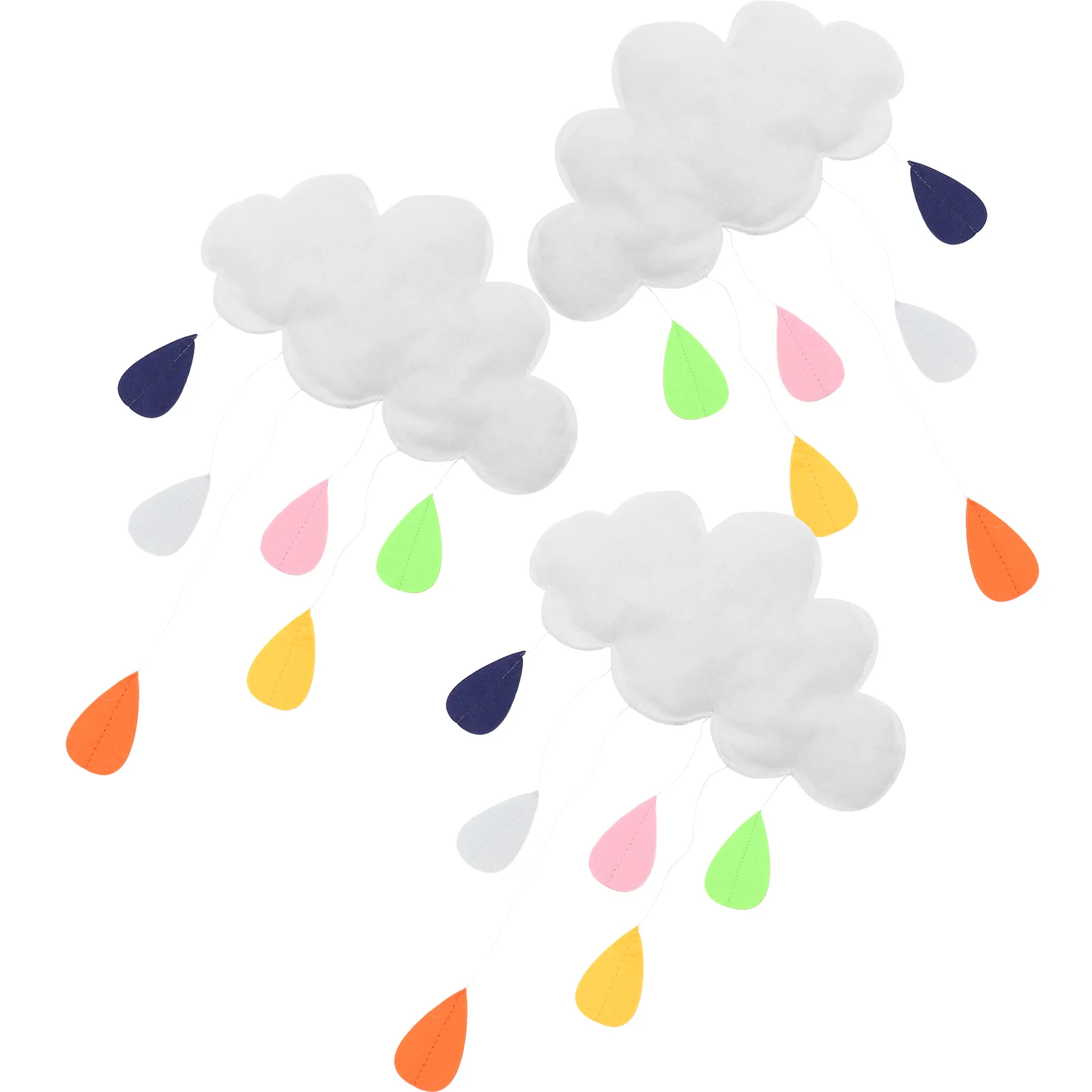 

3 Pcs Clouds Decoration Party Pendant Decoraciones Para Baños The Ceiling Hanging Felt Crafts Supplies