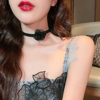 ajojewel black lace rose flower choker necklace collar jewelry for women ladies fashion gift items bijoux femme