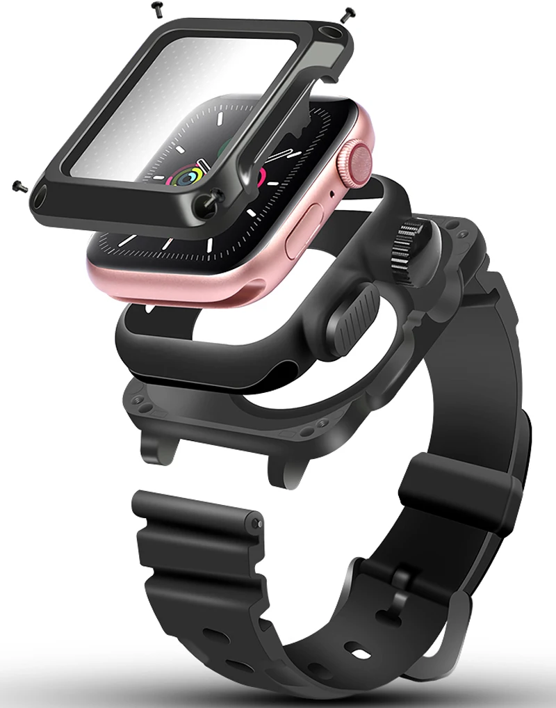 

Full Metal Protective Case for iwatch 5 4 6 SE 40mm 44mm Shockproof Impact case band for apple watch 3 2 1 38mm 42mm Full Cover