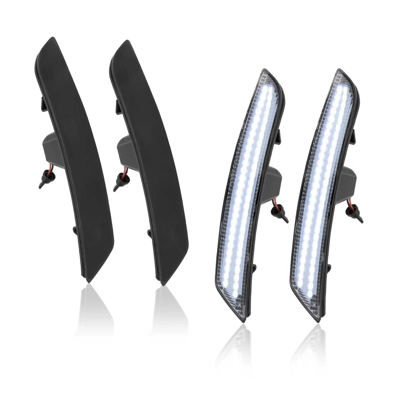 

4pcs Fit For 2016-2021 Chevy Camaro White LED Side Marker Light Smoke Housing Lamp SET