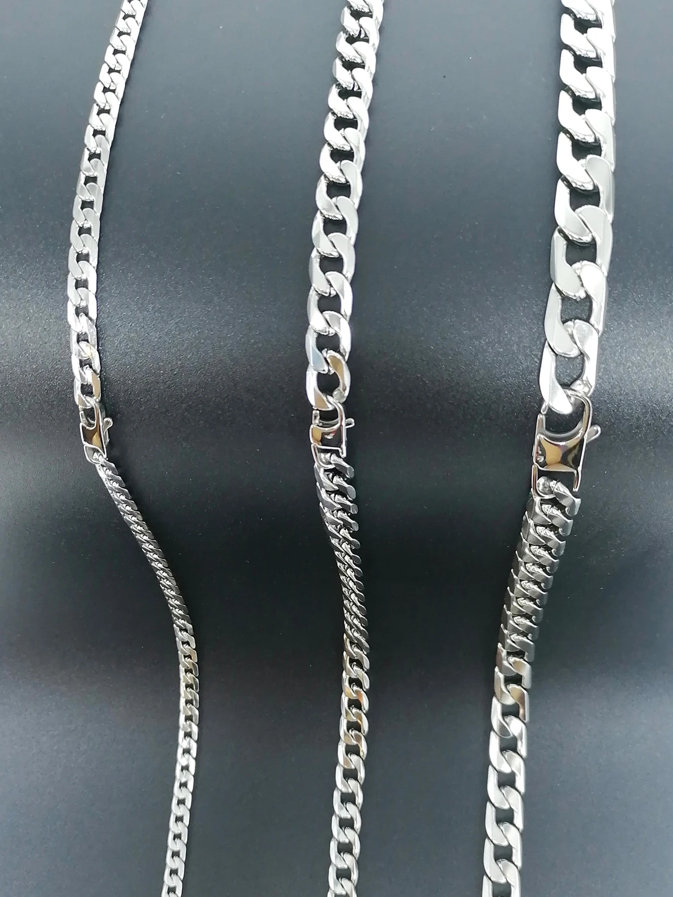 Панцирная цепь из кубинской стали для мужчин ожерелье нержавеющей ширина 6/8/12 мм