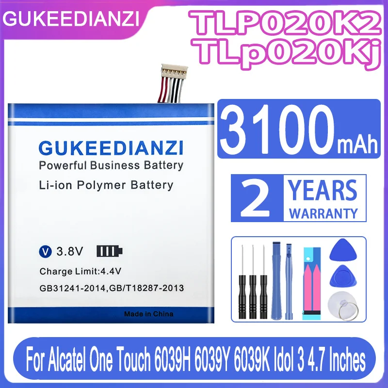 Аккумулятор GUKEEDIANZI TLp020K2 3100 мАч для Alcatel One Touch 6039H 6039Y 6039K Idol 3 Idol3 4,7 дюйма батареи TLp020Kj