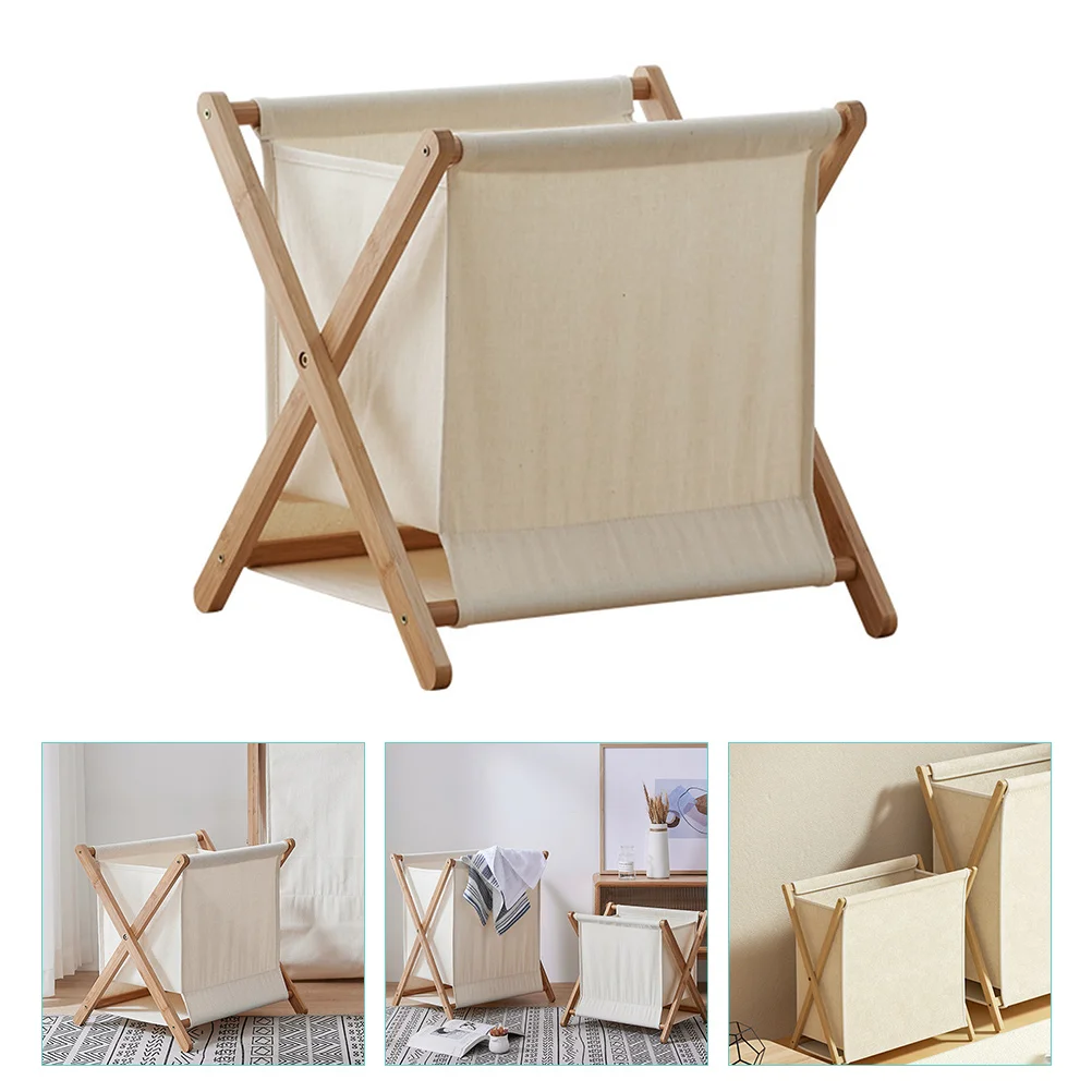 

Storage Basket Magazine Basket Foldable Laundry Hamper Household Hampers Laundry Fabric Wooden Laundry Baskets