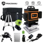 Pracmanu 16 линий 4D лазерный уровень зеленые линии самонивелирующиеся 360 Горизонтальные и вертикальные Мощные зеленые лучи лазерный уровень