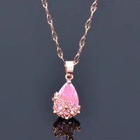 leeker fashion flower pendant stainless steel necklace for women rose gold color chain accessories jewelry for women 116 lk6
