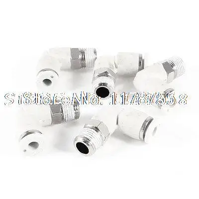 

4mm x 10 Male Thread 90 Degree Elbow Pipe Connect Quick Fittings 5pcs