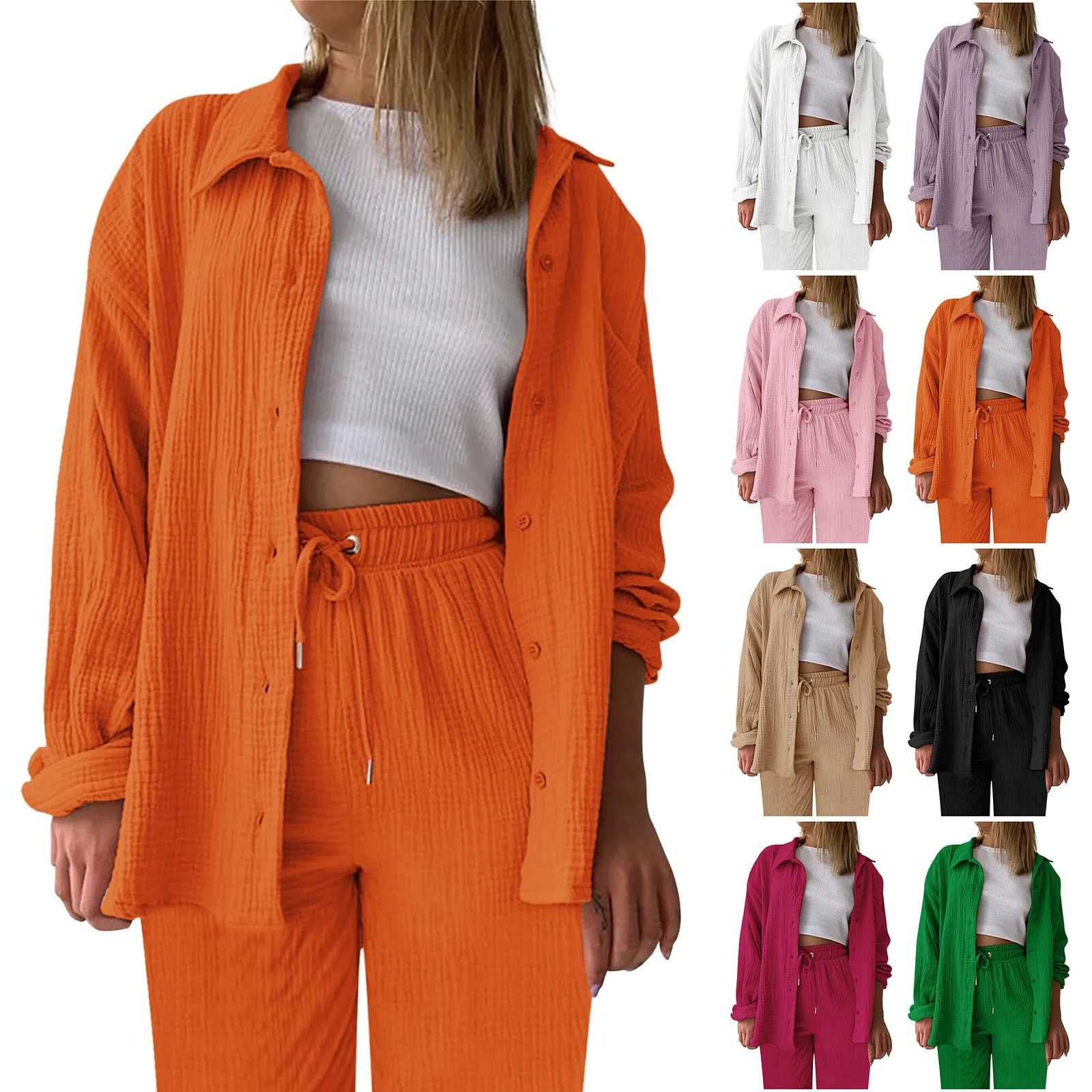 Женский Повседневный комплект длинных брюк однотонная одежда женский модный