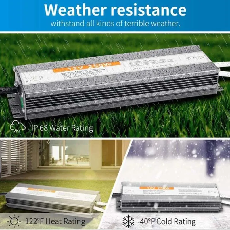 IP67 ~ IP68 Водонепроницаемый трансформатор освещения AC 110 В ~ 220 В Кабель питания с косичкой 3-контактный соединительный провод для наружного светодиодного освещения для аквариума (art.: 3920cd90aa6ef) - 3920cd90aa6ef