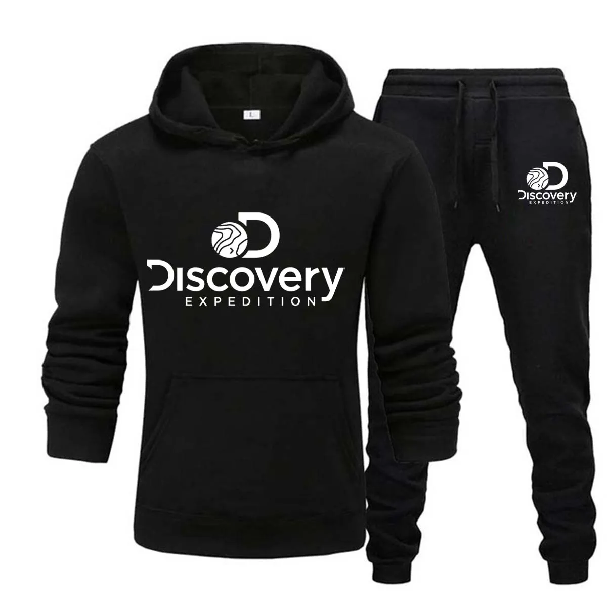 

Коллекция 2022 года, модная спортивная одежда с принтом каналов Discovery, флисовая толстовка + брюки, комплект, футболки, повседневная толстовка, ...