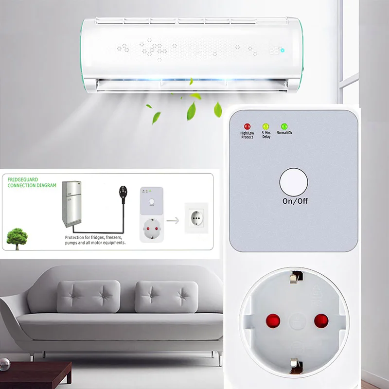 

EU Plug Automatic Voltage Protective Device Surge Protector For Appliance With Protection Power Suppressor For TV Refrigerator