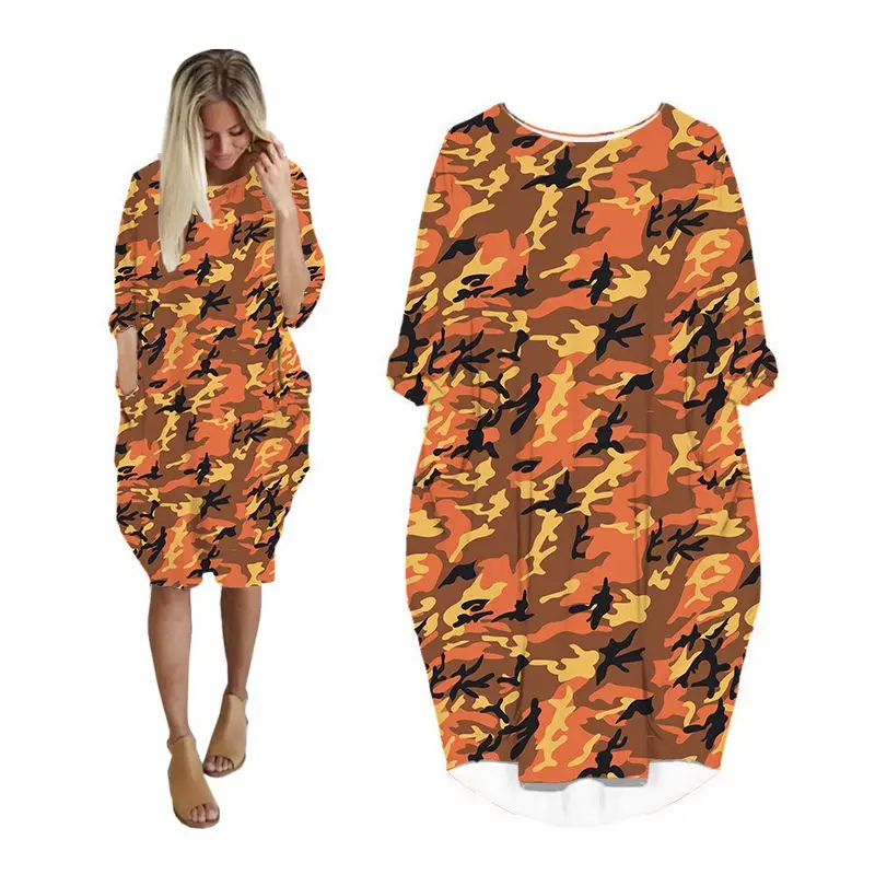 

Платье женское средней длины с длинным рукавом, модная повседневная винтажная одежда в Корейском стиле, большие размеры, на лето