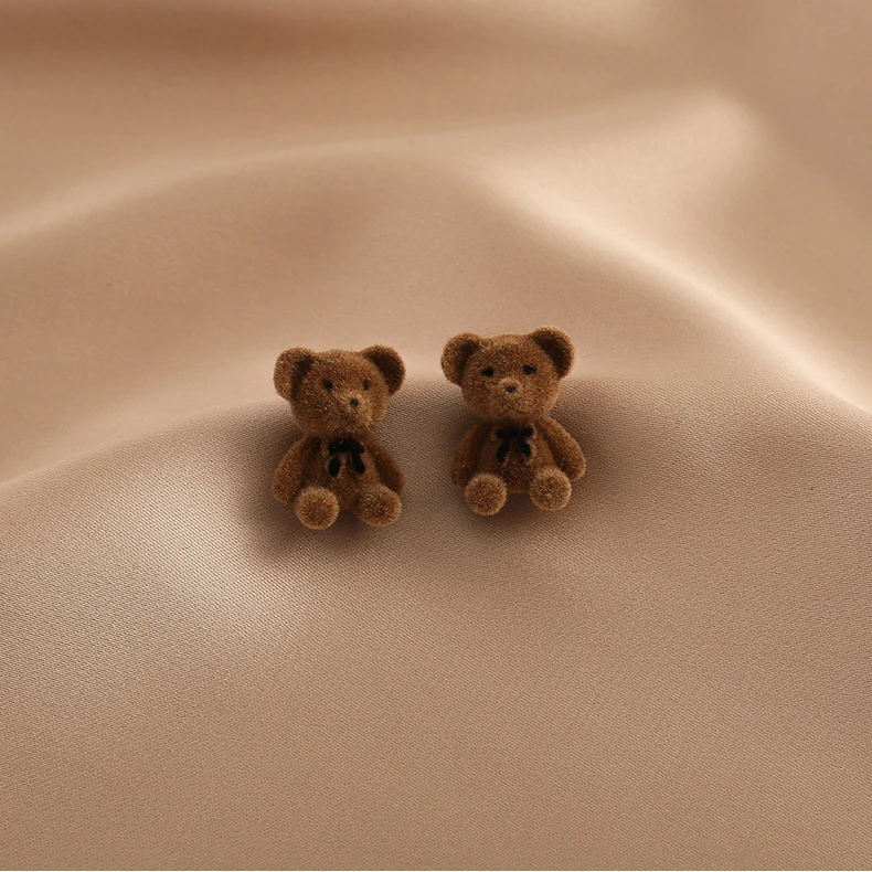Милые серьги в виде медведя для женщин подростков девочек мишки