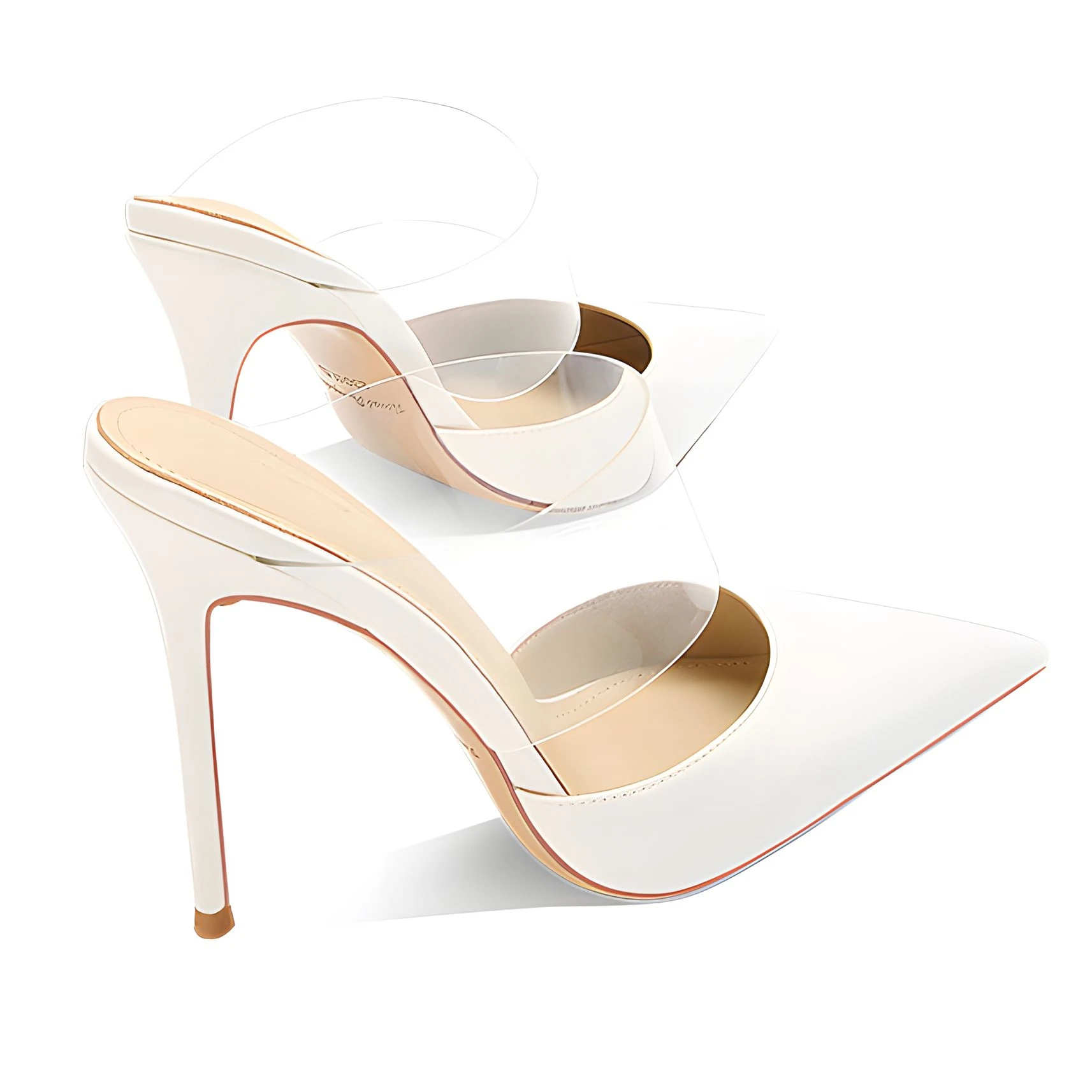 Женские босоножки с открытой спиной прозрачные полутапочки из мягкой кожи одним