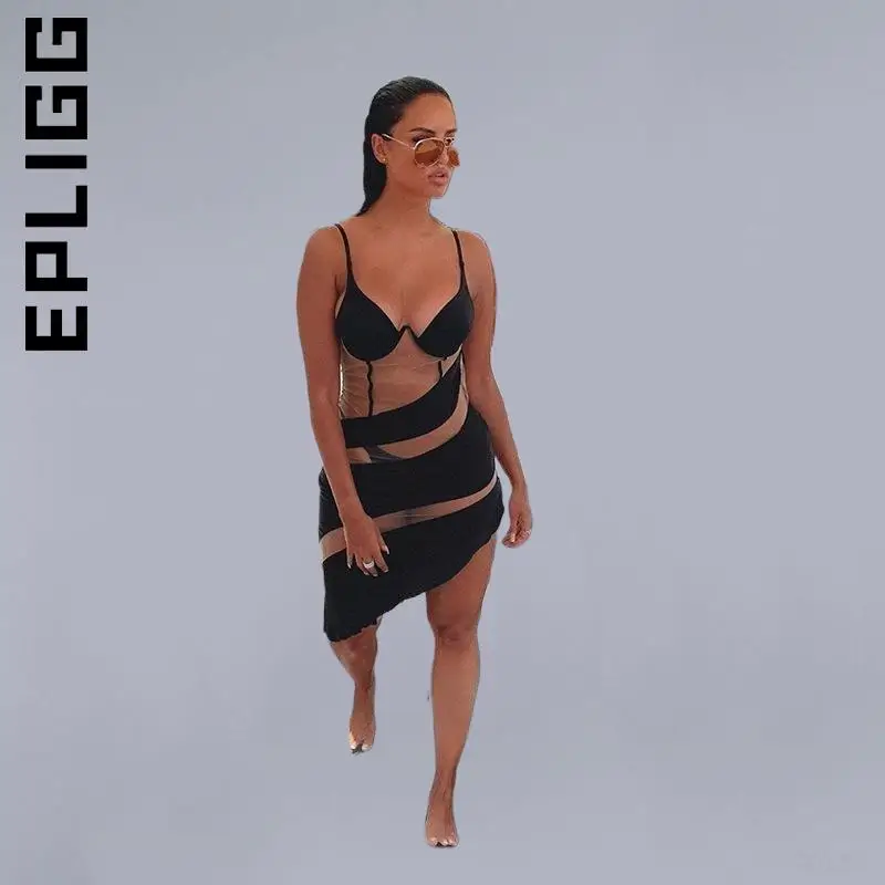 Epligg без рукавов сексуальное миди платье модное женское эластичные тонкие