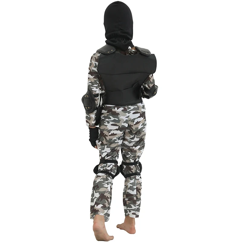 Фото Костюм COSKids SWAT для мальчиков на Хэллоуин, полицейский/военный наряд, детский карнавальный костюм для Пурима, набор для косплея с аксессуарами №2