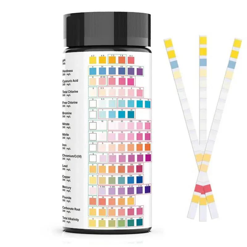 

Water PH Test Strips 16 In 1 Drink Water Aquarium Lead Testing Kit 100 Strips Well Water Test Strips For Well And Tap Water