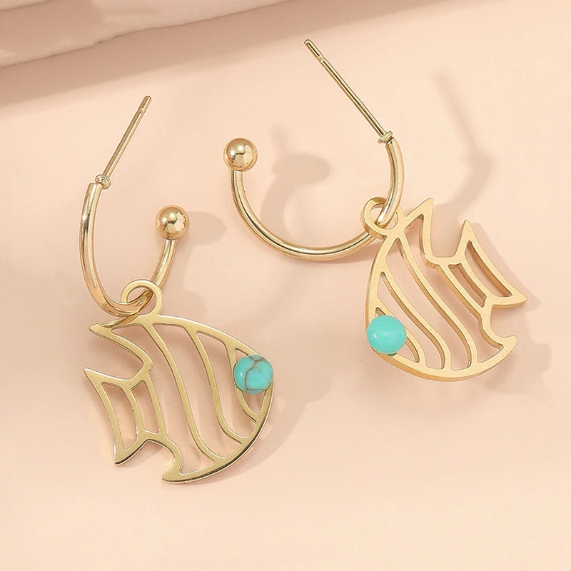 

Chic Design Flower Earrings for Women 2022 Fish Fashion Earring Stud Stainless Steel Jewelry Accessories Wholesale Cute/Romantic