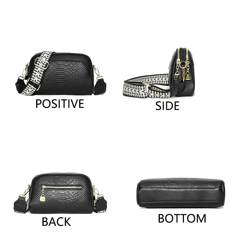 Женская сумка через плечо из коровьей кожи