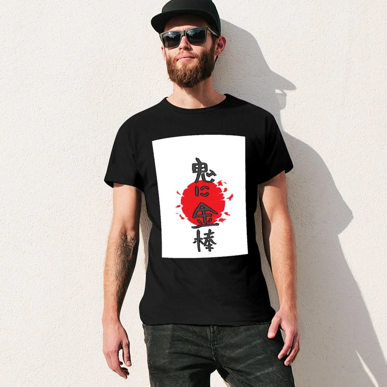 Футболка Oni Ni Kanabo милая одежда синяя архая уличная хлопковые футболки с рисунком