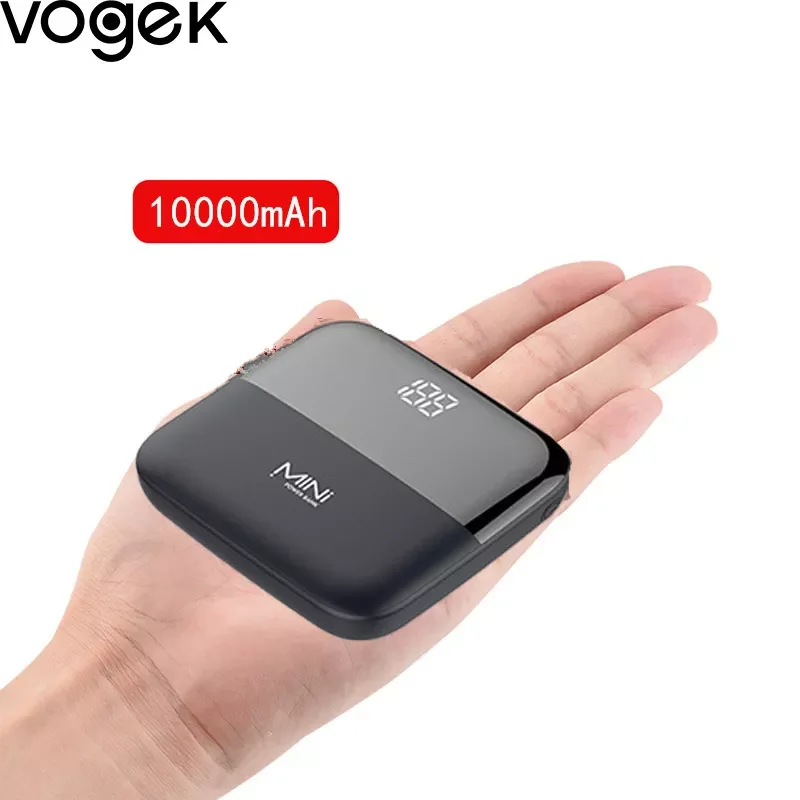 

Vogek Mini Power Bank 10000mAh Portable Cellphone Charger LED External Mobile Battery Powerbank for iPhone