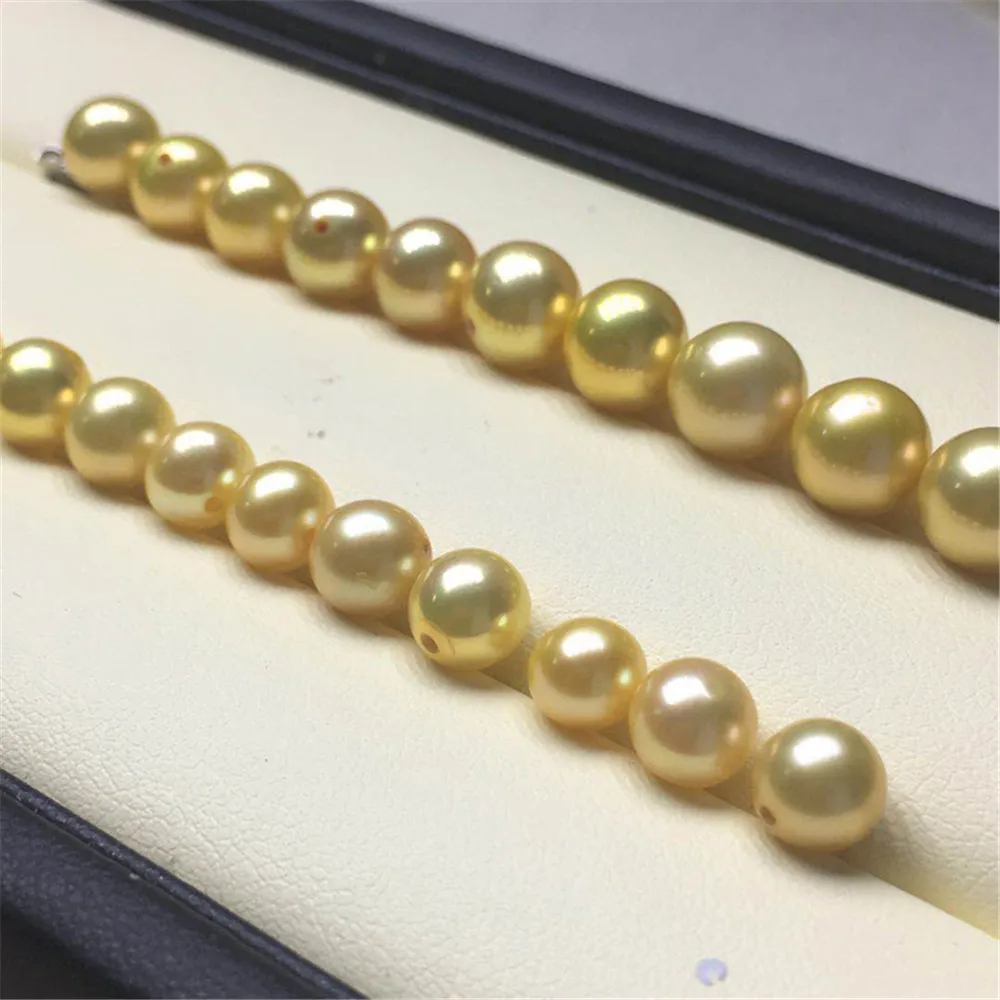 

DIY Round slightly concealer Freshwater Pearl Naked beads optimized Golden half hole pearl can be made into pendant ring earring