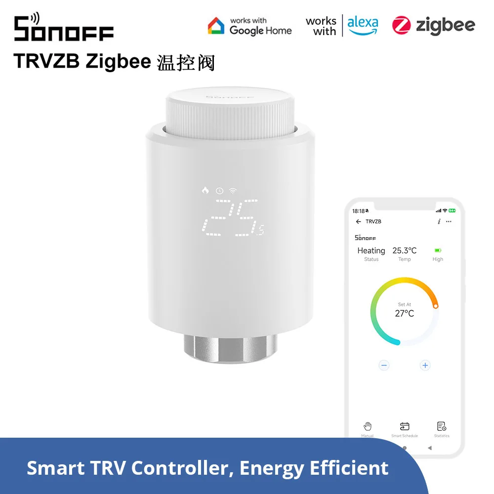 Термостатический клапан радиатора SONOFF TRV Zigbee умный регулятор температуры