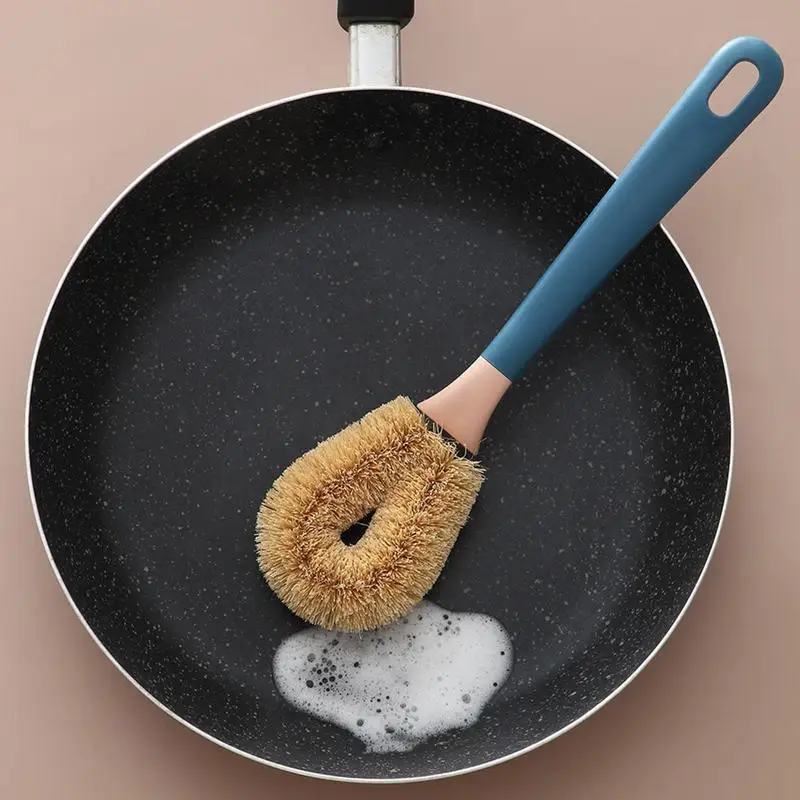 Щетки для чистки кастрюль, кухонные скребки из кокосового волокна, кухонные инструменты, портативная щетина, щетка для чистки посуды, скребки