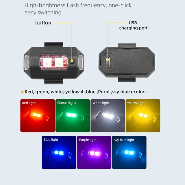 Universal Drone Strobe Lights LED Lamp for DJI Mavic 3/2/MINI 3 Pro/Air2/2S/MINI 2/SE Signal Indicator Turn Lights Strobe Light 2