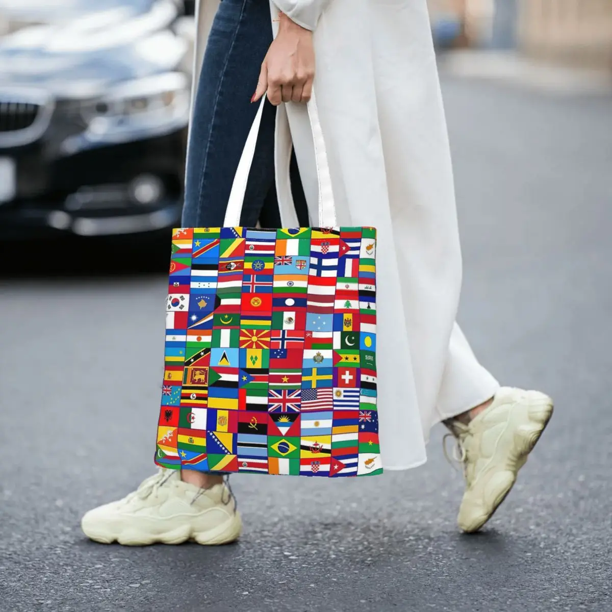 World Flags Totes Canvas Handbag Women Canvas Shopping Bag