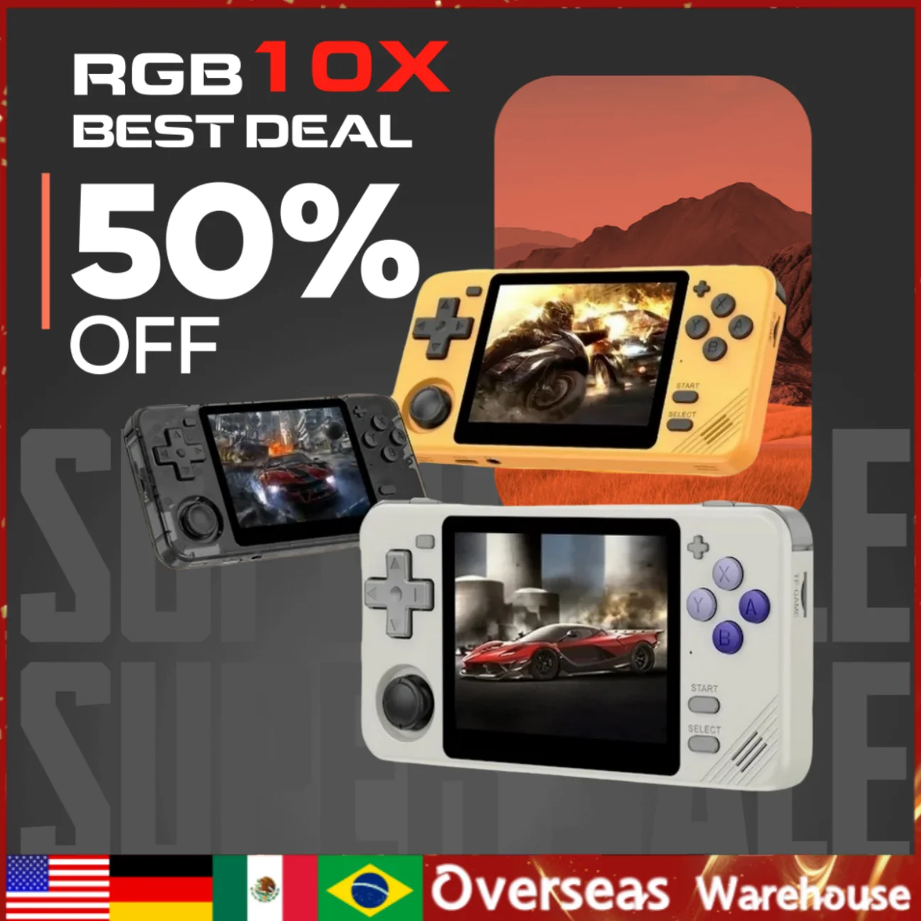 Портативная игровая консоль POWKIDDY RGB10X в стиле ретро 3 5-дюймовый IPS-экран 4:3 ArkOS