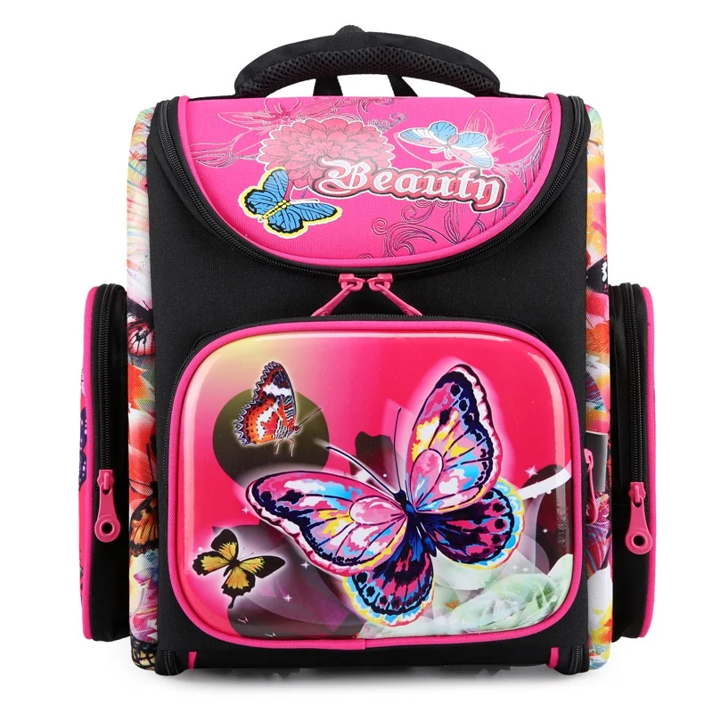 Grades 1-6 Students Girls Unicorn Butterfly Boys Cartoon School Bags New Children Bear Large Capacity Backpacks for Travel Hot