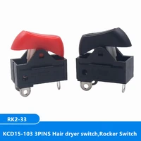 2pcs kcd15 rk2 33 hair dryer switchrocker switch3 position on off boat switch kcd15 103