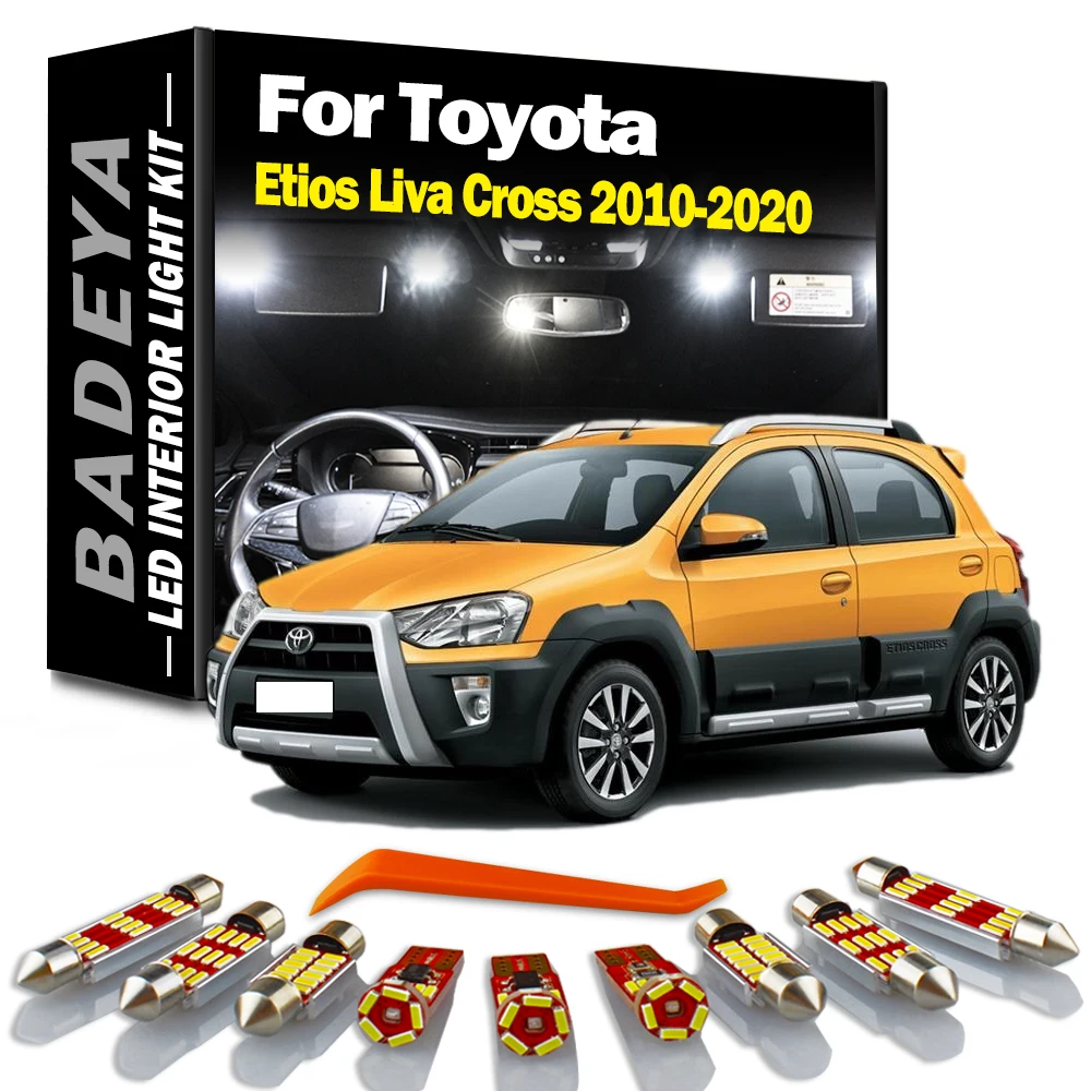 

8 шт., автомобильные светодиодсветодиодный Лампы Canbus для Toyota Etios Liva Cross 2010-2017 2018 2019 2020