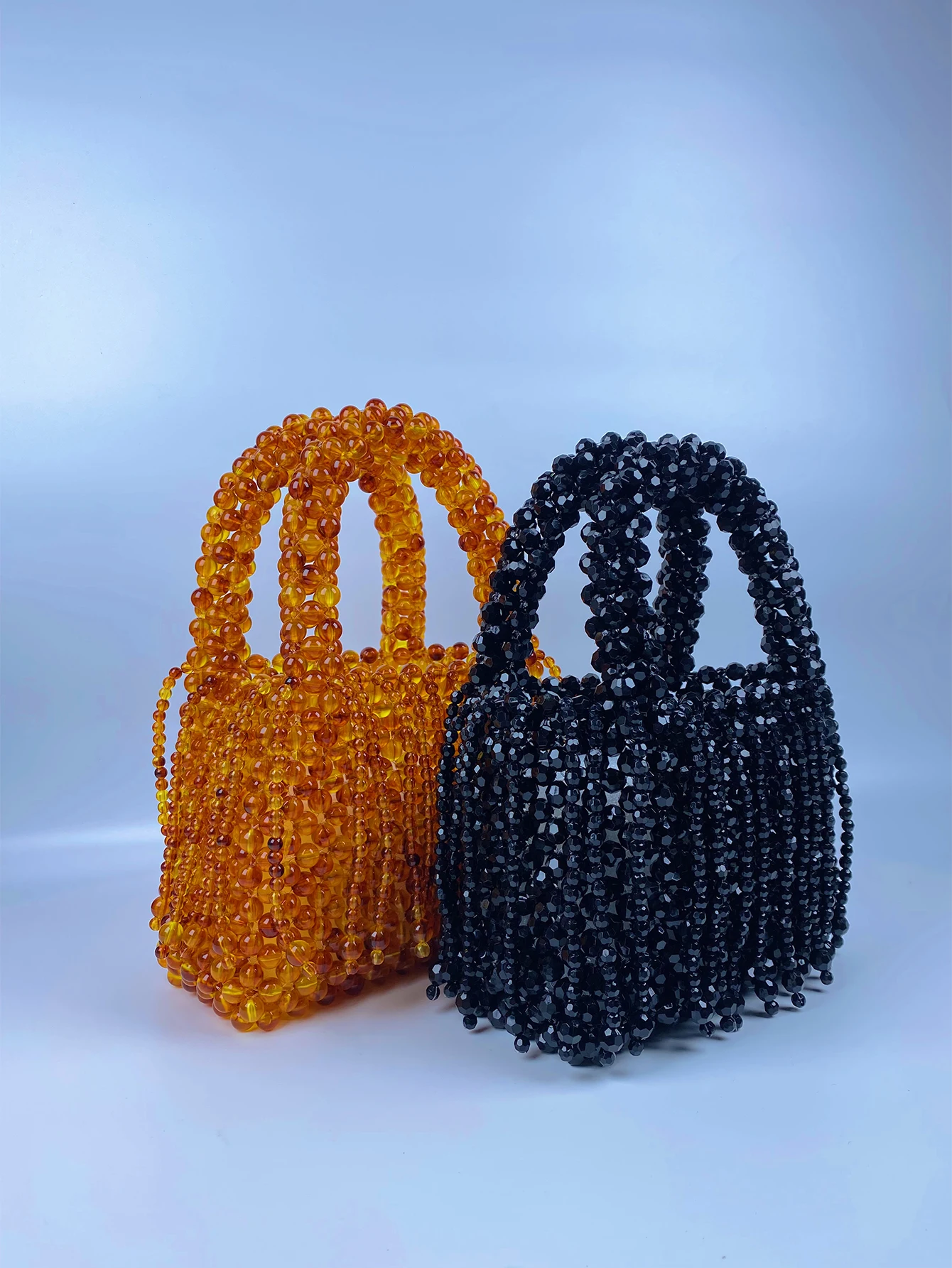 Плетеный с бусинами сумка янтарные акриловые бусины кошачий глаз Ретро женская