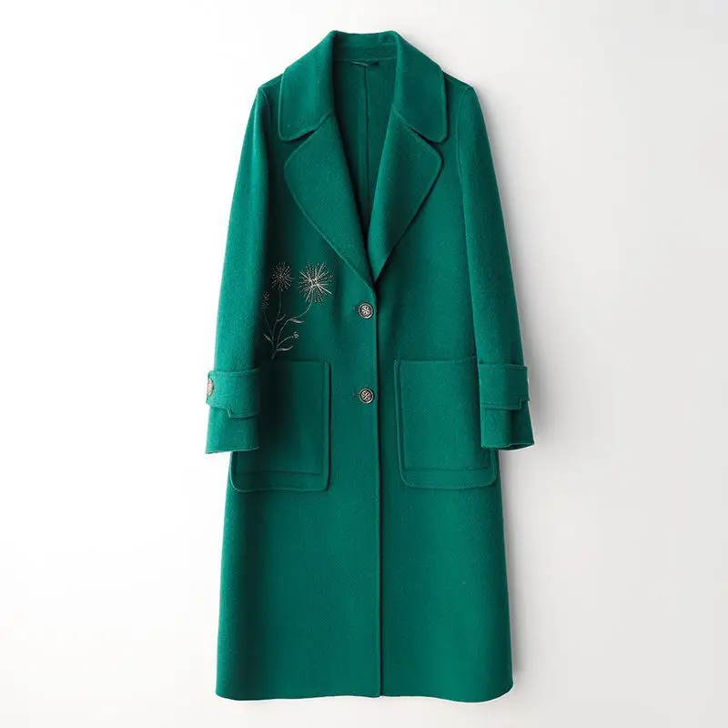 

Женское двустороннее шерстяное пальто, 100% шерсть, весна 2023