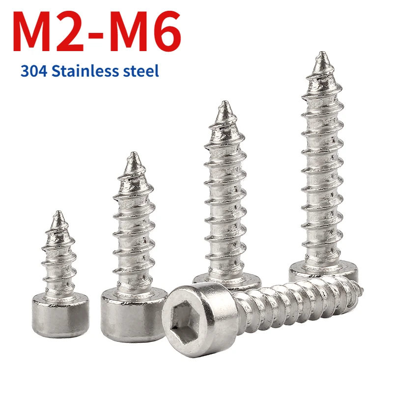 

M2 M2.5 M3 M4 M5 M6 304 Stainless steel Cup Head Hexagon Socket Tapping Nails Woodworking Industry