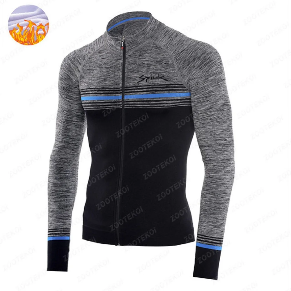 

Spiukful Winter Thermal Fleece Cycling Clothes Men Long Sleeve Jersey Outdoor Riding Bike Mtb Clothing Warm Fleece Top Quality