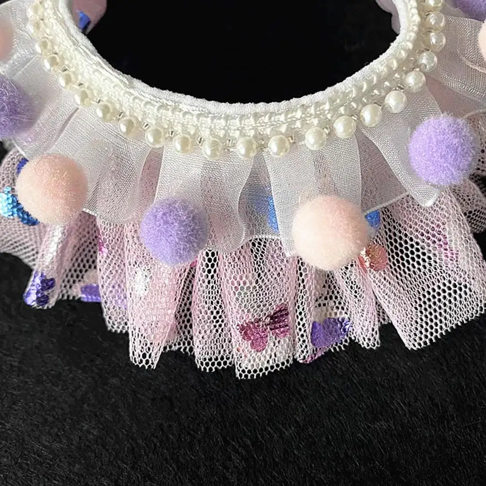 Элегантное ожерелье для собаки нагрудник из искусственного жемчуга кружевной с