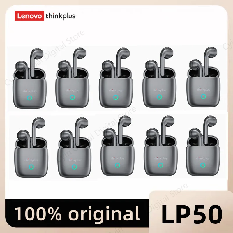 

Lenovo Original LP50 Headset Bluetooth Wireless Headphones Dual Stereo Sports Gaming Earphones 5/10 Pieces Wholesale Earbuds