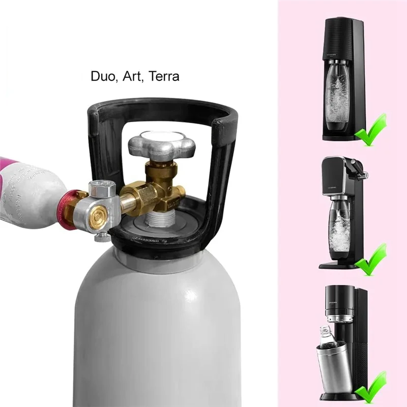 Адаптер для заправки CO2 подходящий цилиндра Duo Art Terra Quick Connect с манометром 3000