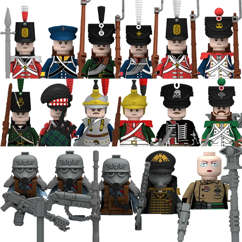 

Napoleonic War Figure Building Blocks Backpack Sword Accessories Imperial Navy Soldiers Guns Weapons Military Games Toys O022