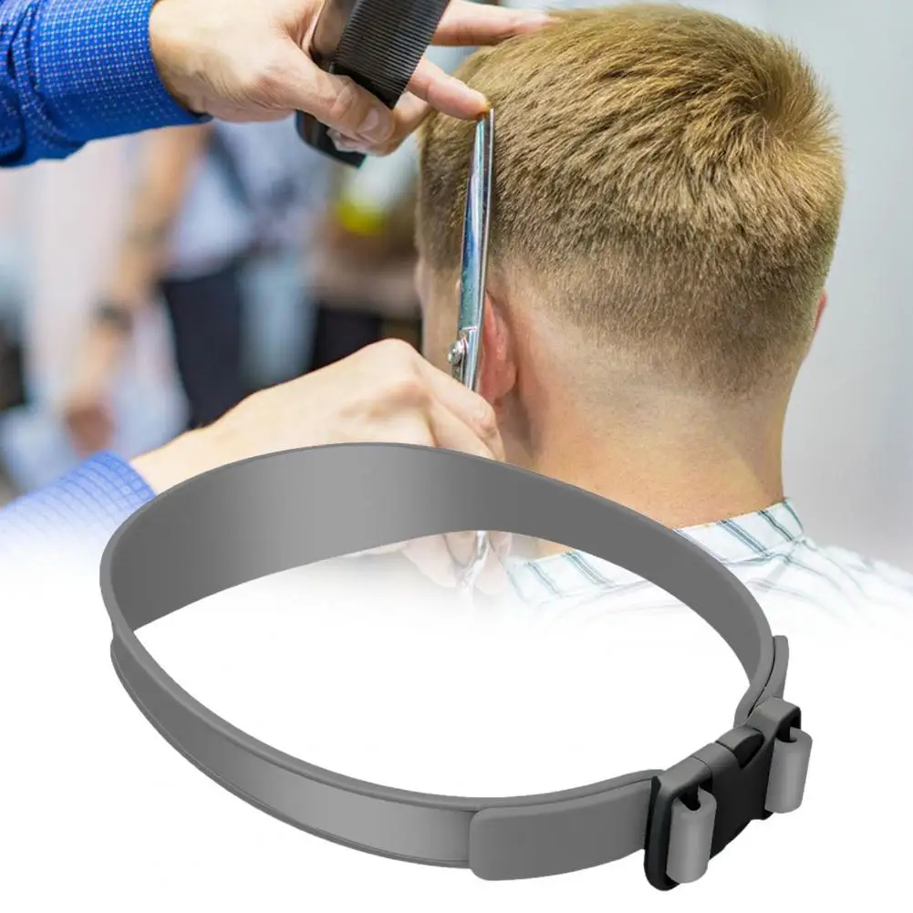 

Hair Cutting Guide With Buckle Adjustable Curved Design Quick Removal Silicone Neckline Shaving Template Hair Trimming
