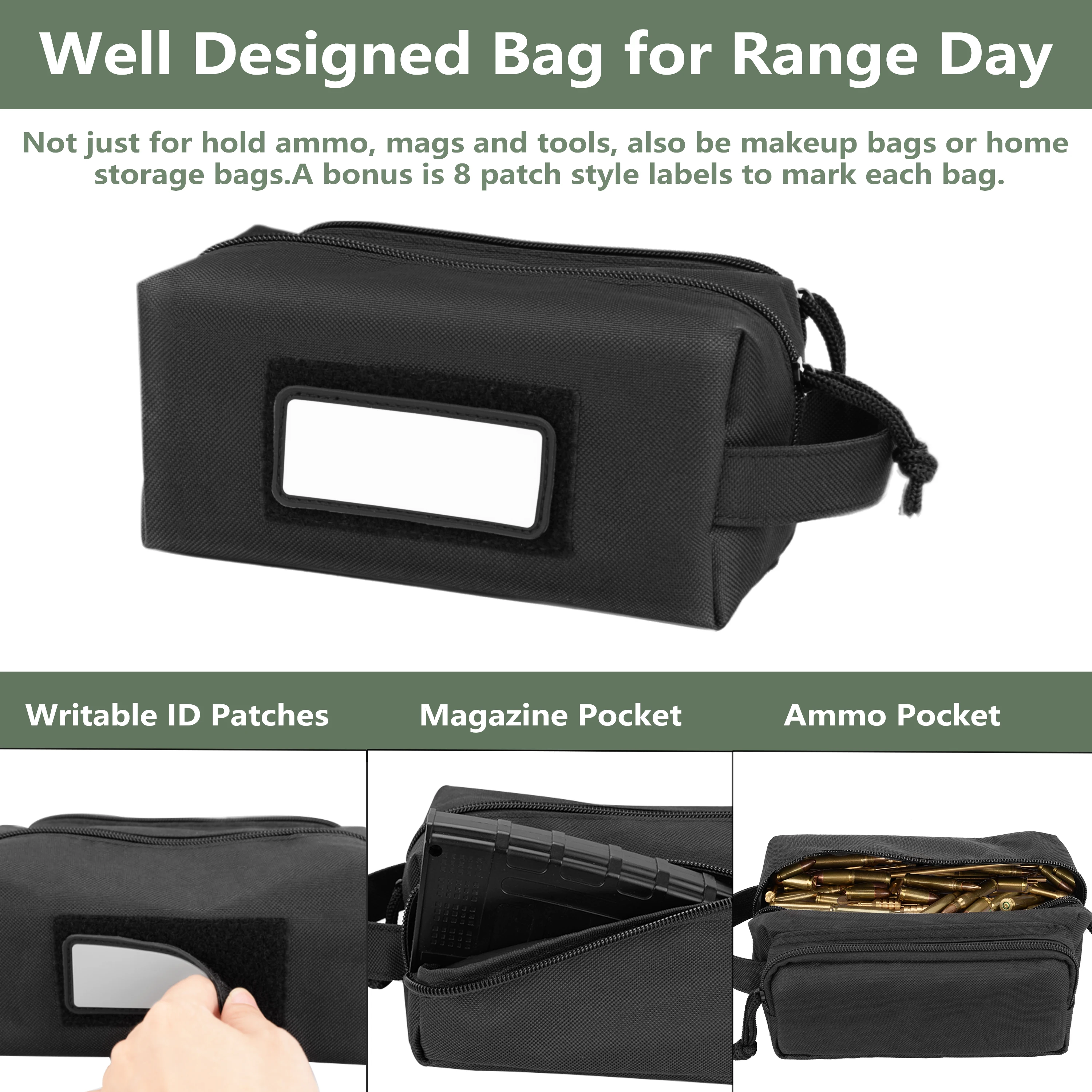 

1 Pack Pistol Range Bag Ammo Case Mag Pouch For Hunting Tactical Shooting Bag For Outdoors Storage Handgun Magazine Bag Catcher