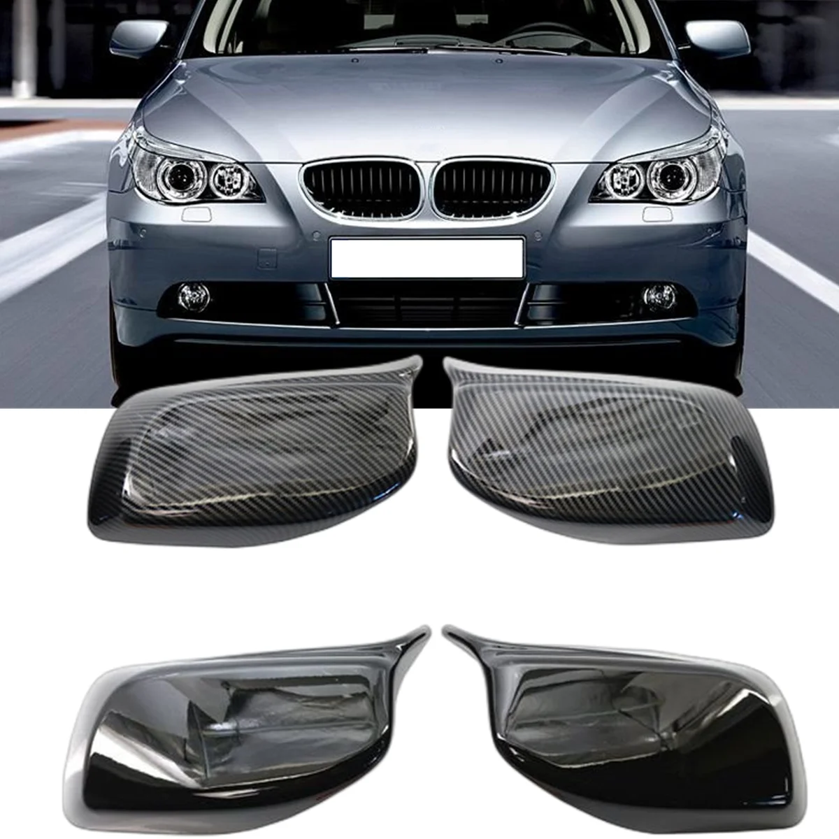 

Автомобильное зеркало заднего вида из углеродного волокна для BMW E60, E61, E63, E64, 5 серии, модель 2004-2008, боковое зеркало, крышка, крышка, оболочка, чехол