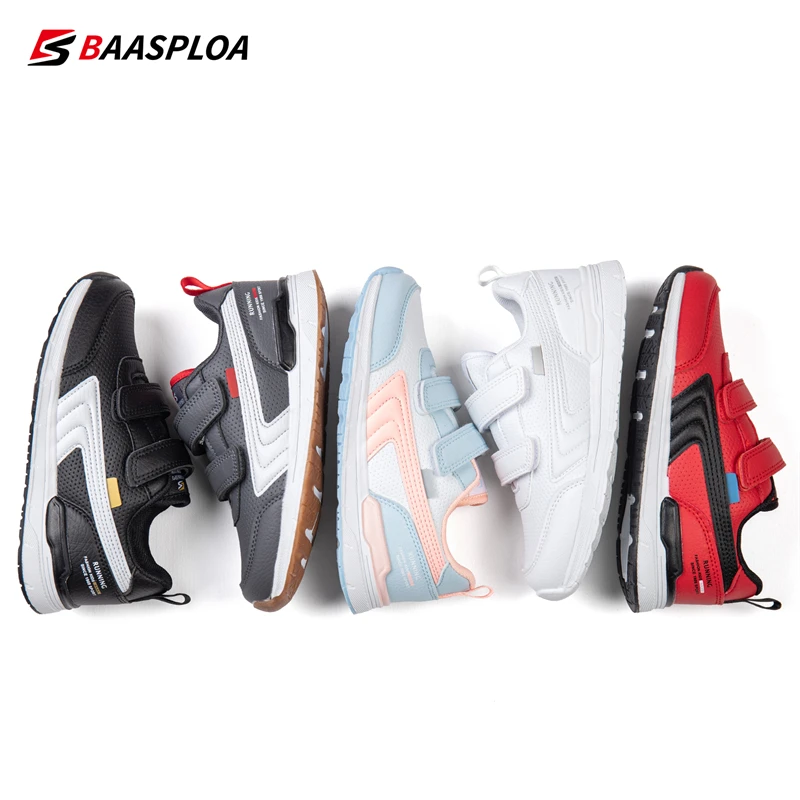Baasploa Fashion New Children's Shoes Leather Non-Slip Boys and Girls Outdoor Running Leisure School Sneakers enlarge