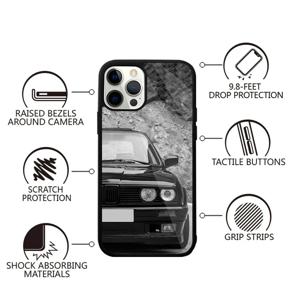 Крутой автомобильный флэш-чехол для телефона Bmwes iPhone 16 15 14 13 12 11 Plus Pro Max Mini Magsafe