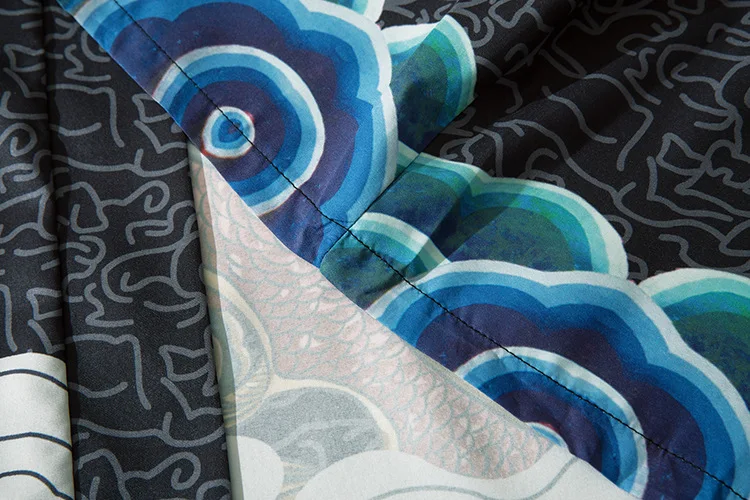 Пляжное кимоно для мужчин и женщин хаори Оби кардиган с принтом дракона уличная