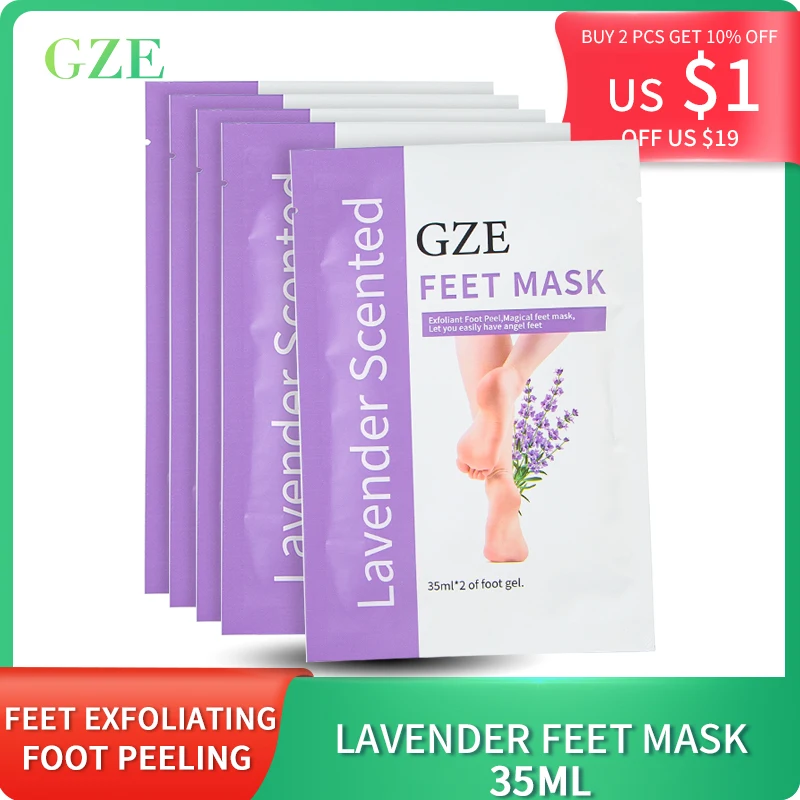 

GZE 1 Pack Foot Peel Mask Lavender Exfoliator Peel Off Calluses Dead Skin Callus Remover Whitening Men Women for Foot Care Tool