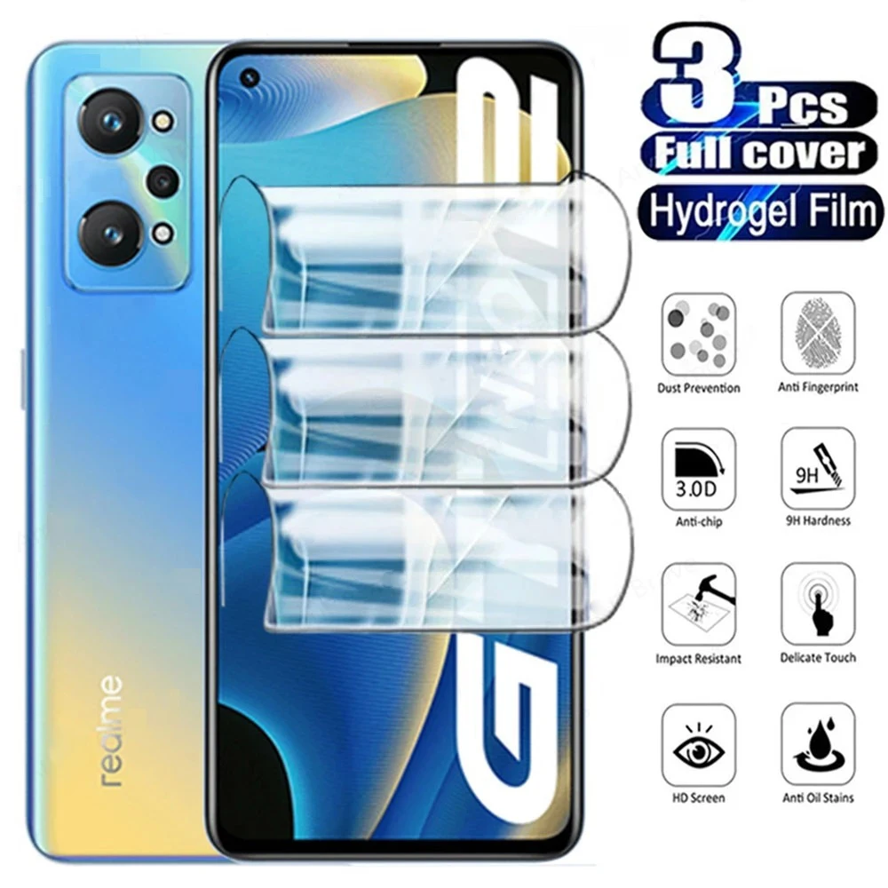 

3PCS Hydrogel Film For Realme GT2 Pro GT Neo 5 2 3 2T 3T Screen Protector For Realme GT Master Edition 8i 9i 9 10 Pro Plus Film