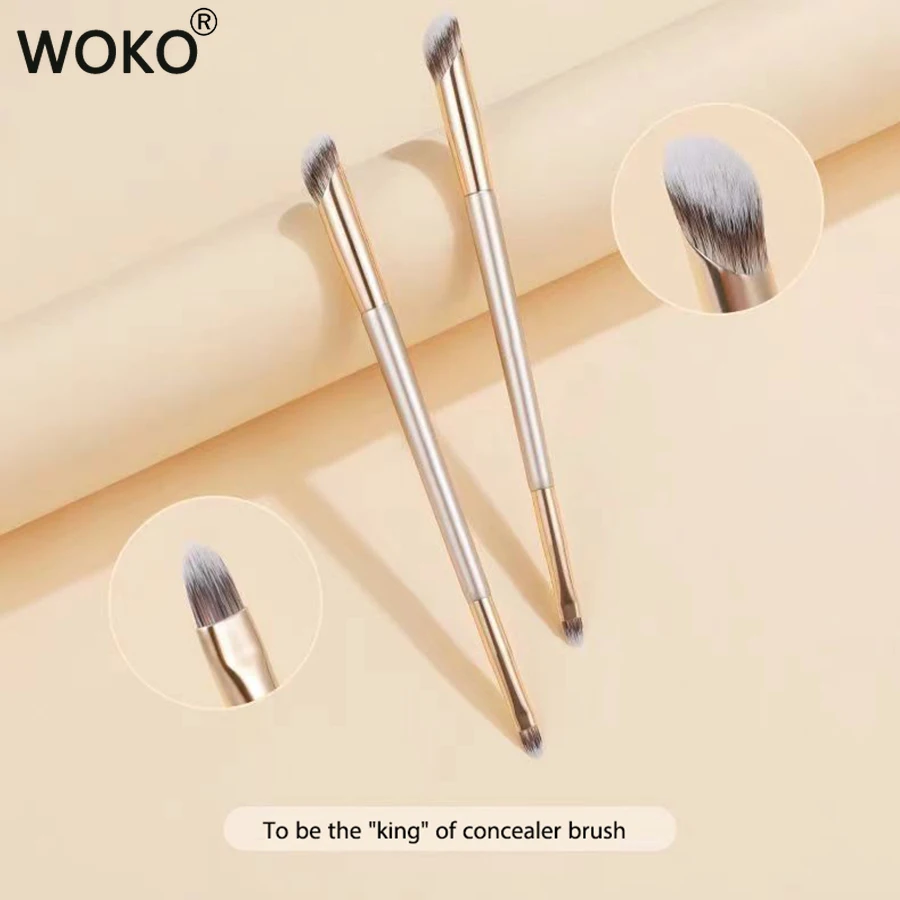 Фото Кисть WOKO для консилера с двойной головкой, кисть для консилера для пальцев, Кисть для макияжа и консилера для головы, кисть для консилера, инструмент для макияжа с покрытием от пятен на лице №2